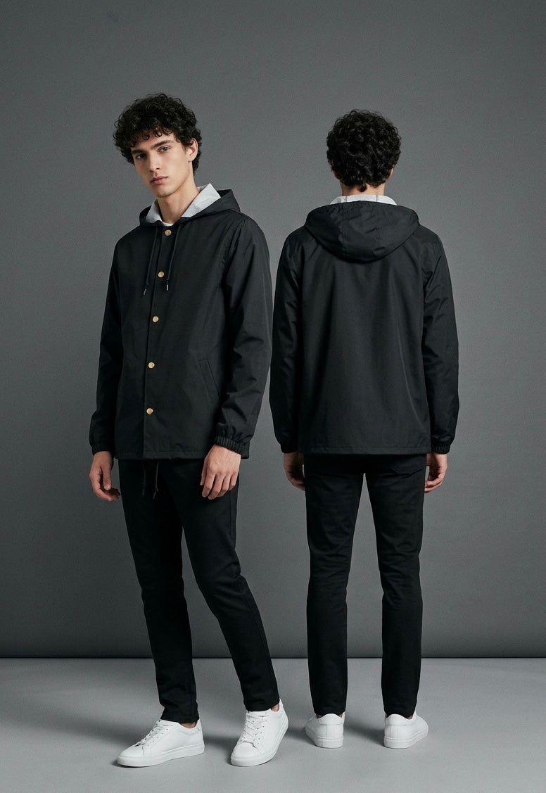 Men's Water-Resistant Hooded Windbreaker